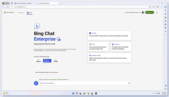 マイクロソフト、企業向け「Bing Chat Enterprise」プレビュー開始、個人ユーザーも月額5ドルで利用可能。